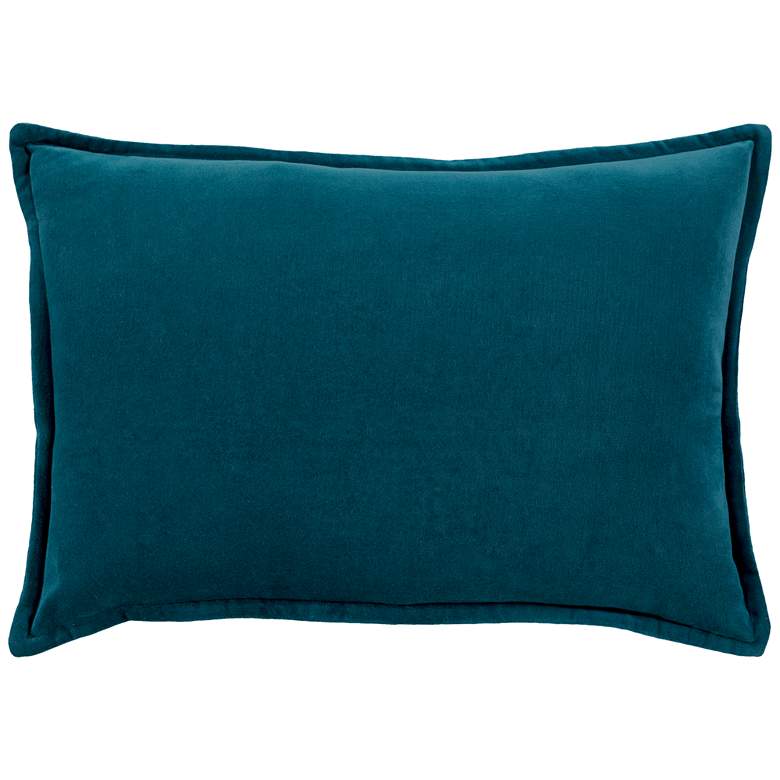 Image 1 Surya Cotton Velvet Teal 19" x 13" Decorative Throw Pillow