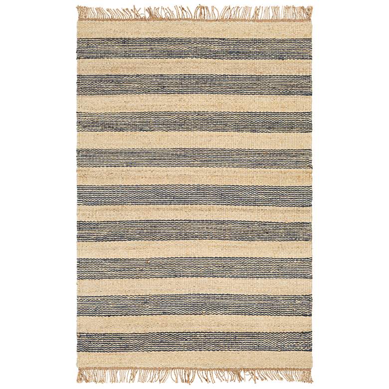 Image 2 Surya Davidson Navy and Cream 5'x7'6" Jute Area Rug