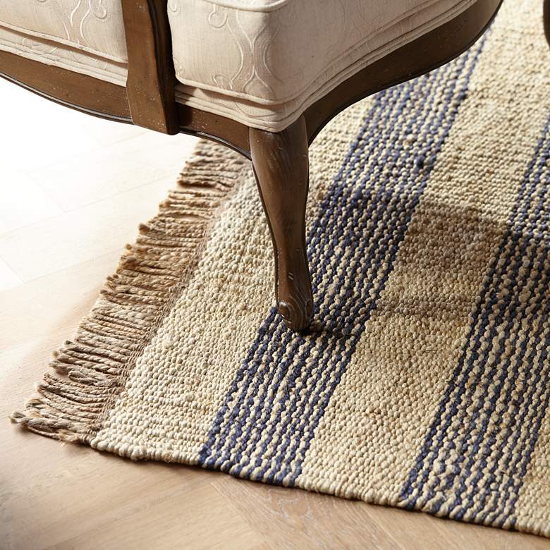 Image 4 Surya Davidson Navy and Cream 5'x7'6" Jute Area Rug more views
