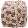Surya Desert Sand Wool 18" Cube Ottoman Pouf