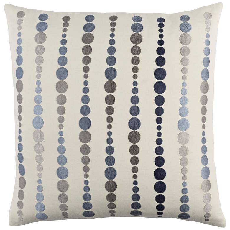 Image 1 Surya Dewdrop Blue and Gray 18 inch Square Throw Pillow