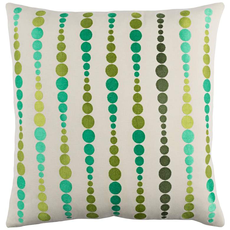 Image 1 Surya Dewdrop Green 18 inch Square Throw Pillow