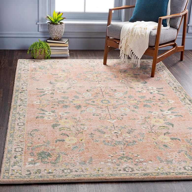 Image 1 Surya Erin ERN-2308 5'x7'6" Pale Pink and Sage Area Rug