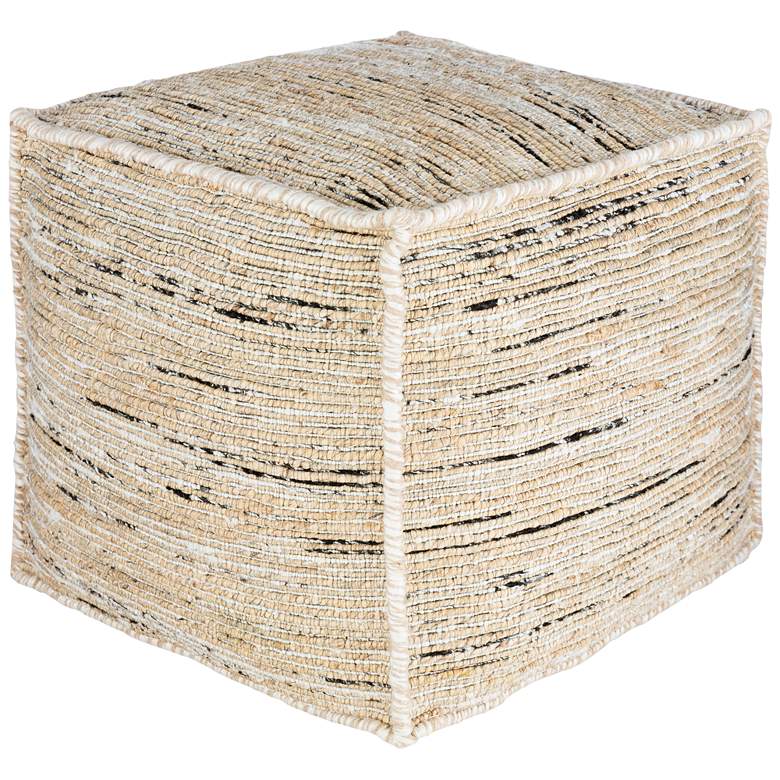 Image 1 Surya Esperanza Butter and White Jute Pouf Ottoman