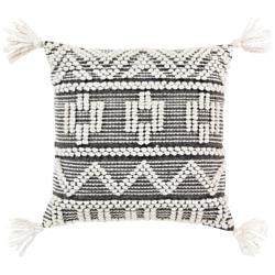Surya Faroe Black and Ivory 18&quot; Square Decorative Pillow