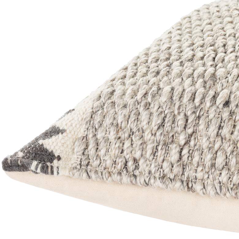 Image 4 Surya Faroe Cream and Charcoal 22" x 14" Lumbar Throw Pillow more views