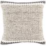 1_Surya Faroe Cream Charcoal 18" Square Decorative Pillow