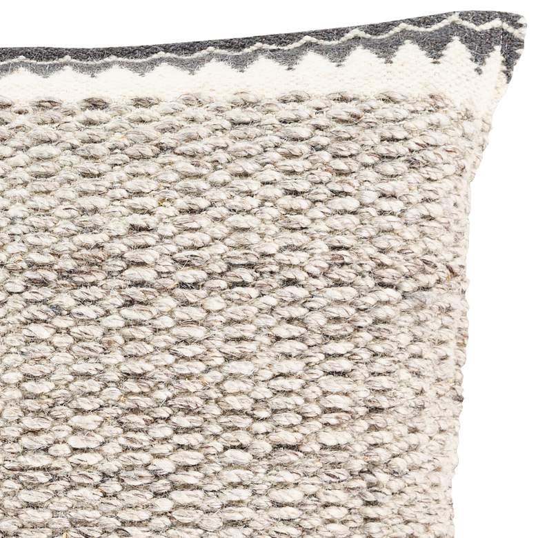 Image 2 Surya Faroe Cream Charcoal 18" Square Decorative Pillow more views