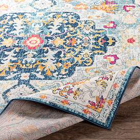 Image4 of Surya Floransa FSA-2314 6'7"x9' Blue and Orange Area Rug more views