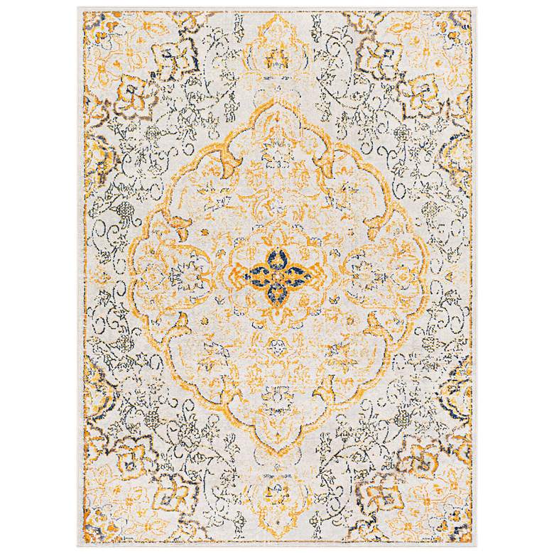 Image 1 Surya Floransa FSA-2325 5&#39;3 inchx7&#39;1 inch Beige and Navy Area Rug