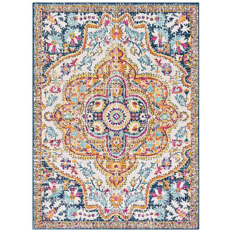 Image 1 Surya Floransa FSA-2333 5'3"x7'1" Orange and Navy Area Ru
