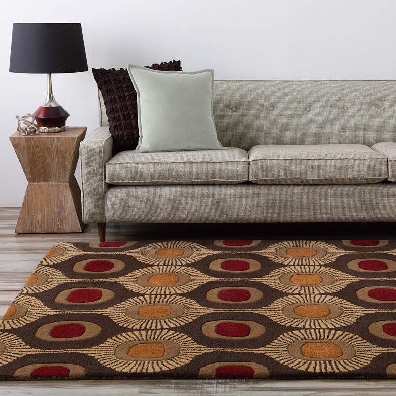 Image 1 Surya Forum FM-7170 5'x8' Dark Brown and Camel Area Rug