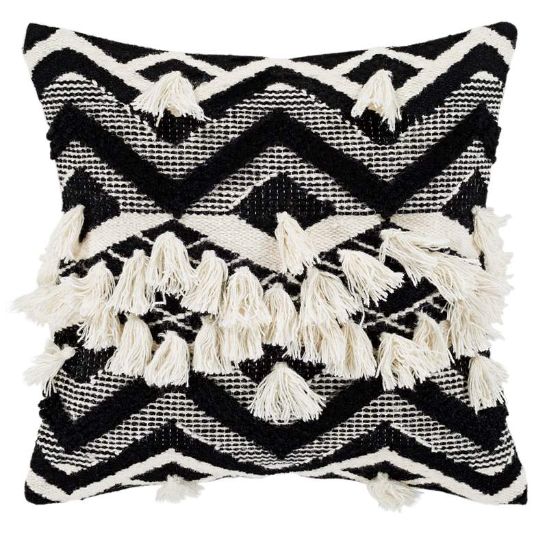 Image 1 Surya Gaza Beige Black Cream 20" Square Decorative Pillow