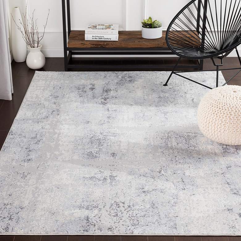 Image 1 Surya Genesis GNS-2305 5&#39;x8&#39; Silver Gray and White Area Rug