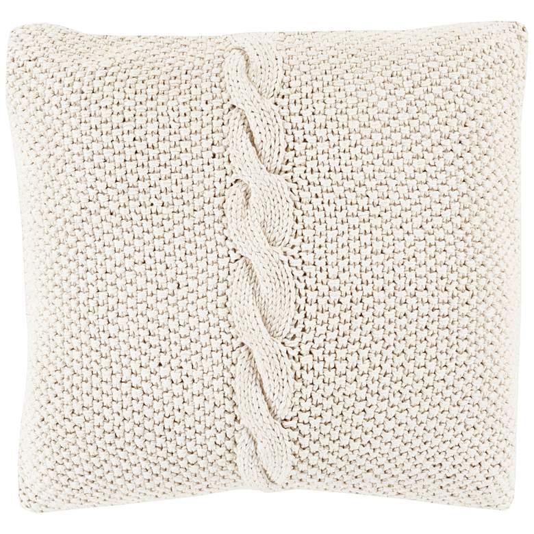 Image 1 Surya Genevieve Ivory Cotton 20 inch Square Decorative Pillow