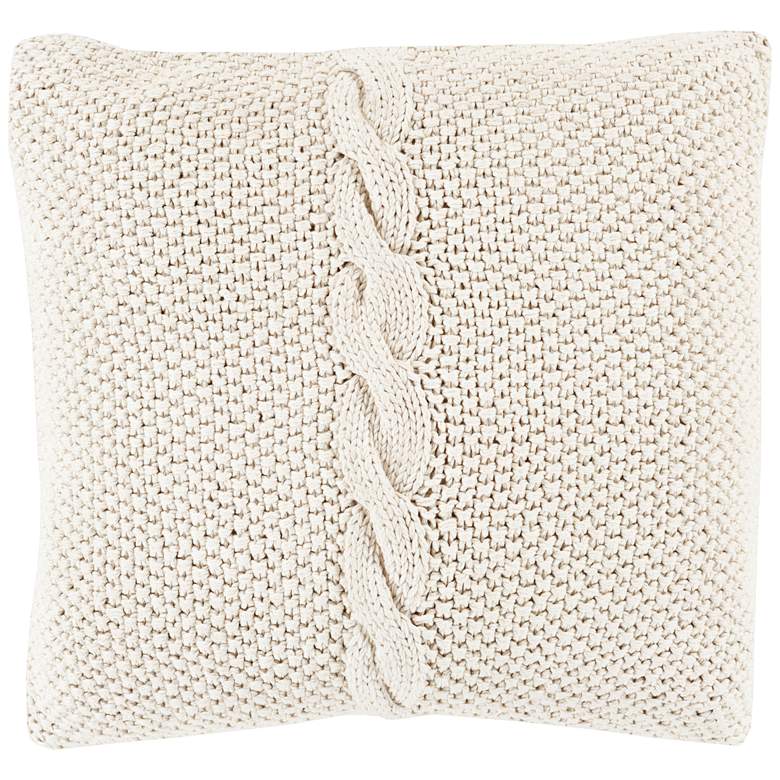 Image 1 Surya Genevieve Ivory Cotton 20" Square Decorative Pillow