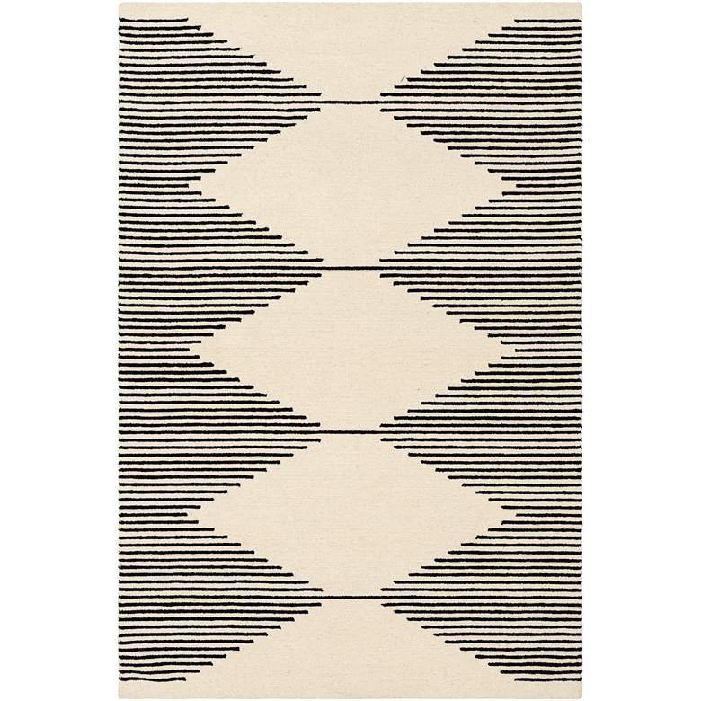 Image 2 Surya Granada GND-2331 5'x7'6" Black and Beige Wool Area Rug