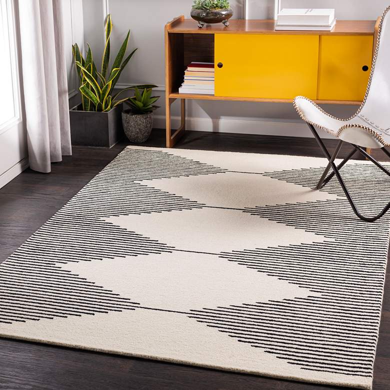 Image 1 Surya Granada GND-2331 5'x7'6" Black and Beige Wool Area Rug