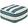 Surya Green-Blue Slate Thick Stripe Pouf Ottoman