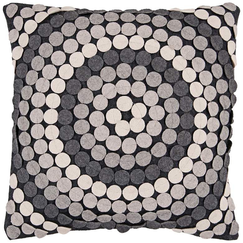 Image 1 Surya Halo Black and Gray 18 inch Square Throw Pillow