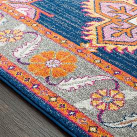 Image3 of Surya Harput 2'x3' Dark Blue and Burnt Orange Area Rug more views
