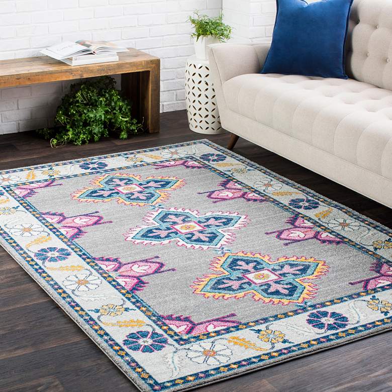 Image 1 Surya Harput 5'3"x7'3" Dark Blue and Bright Red Area Rug