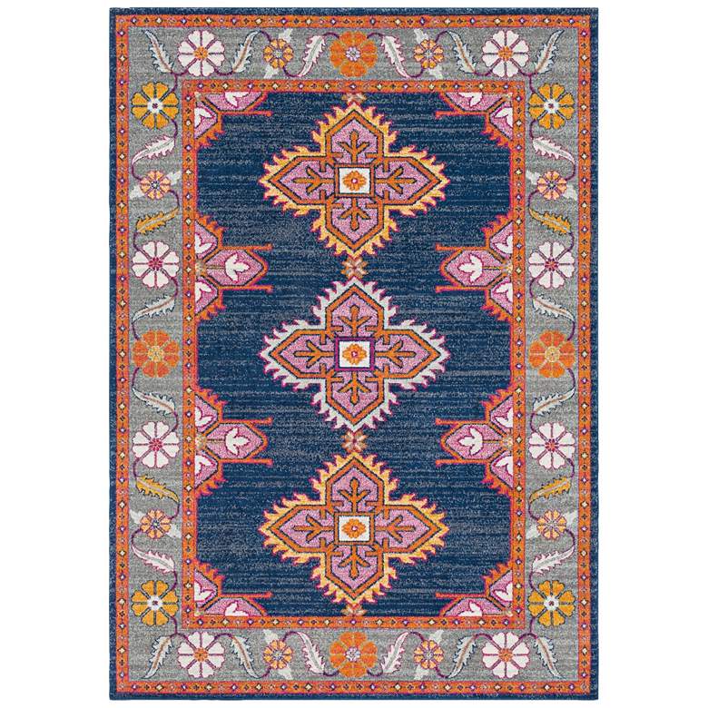 Image 2 Surya Harput 5'3"x7'3" Dark Blue and Burnt Orange Area Ru