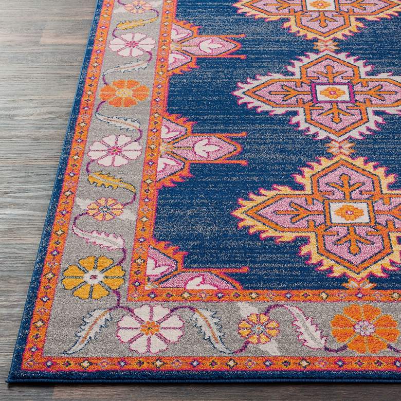 Image 5 Surya Harput 5'3"x7'3" Dark Blue and Burnt Orange Area Ru more views