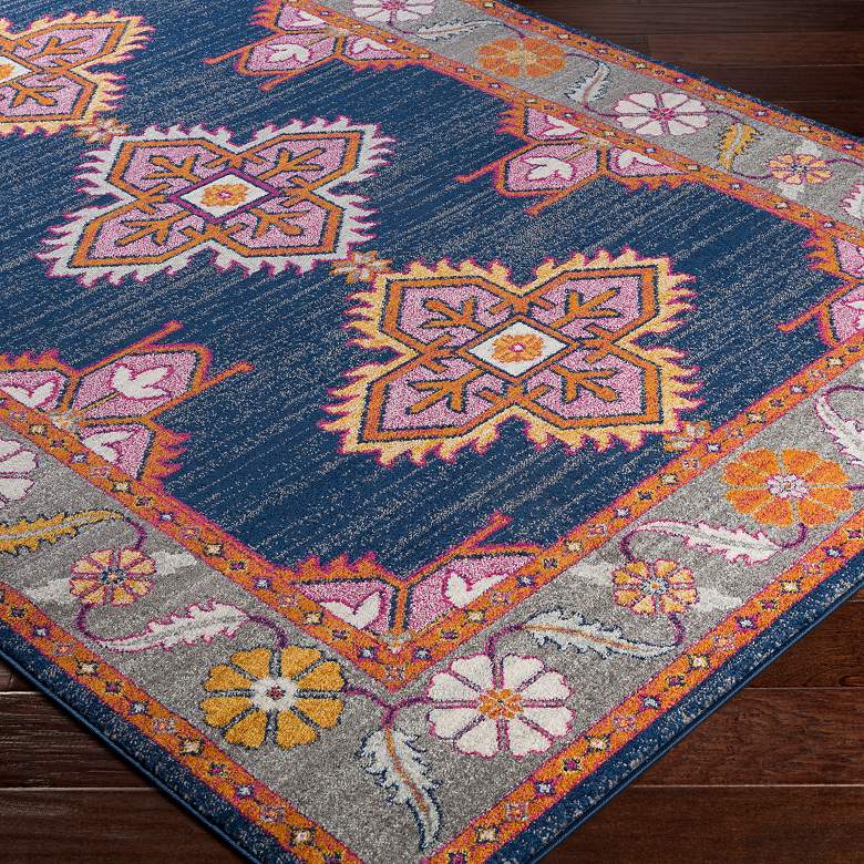 Image 7 Surya Harput 5'3"x7'3" Dark Blue and Burnt Orange Area Ru more views