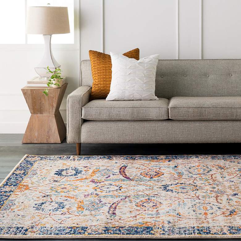 Image 1 Surya Harput HAP-1014 5'x8' Dark Blue and Orange Area Rug