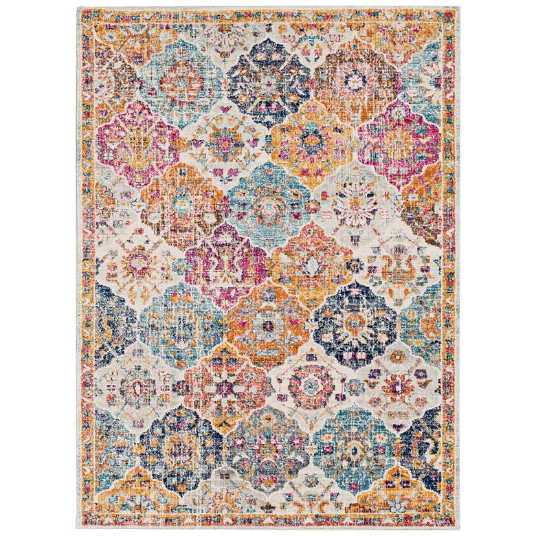 Image 2 Surya Harput HAP-1018 5'x8' Saffron and Dark Blue Area Rug