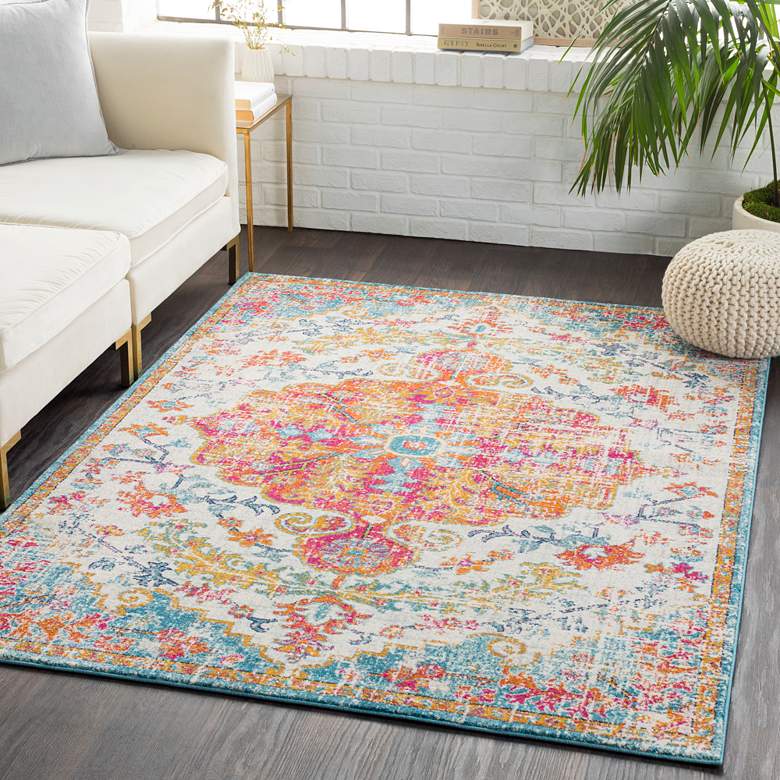 Image 1 Surya Harput HAP-1067 5'x8' Burnt Orange and Teal Area Rug