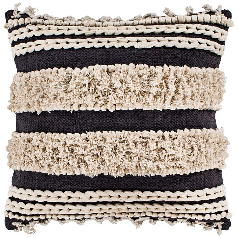 Image 1 Surya Helena Charcoal Cream 20" Square Decorative Pillow
