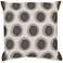 Surya Ikat Dots Neutral and Gray 18" Square Throw Pillow