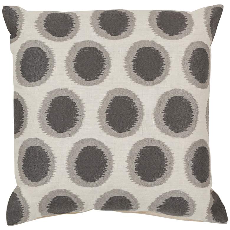 Image 1 Surya Ikat Dots Neutral and Gray 18 inch Square Throw Pillow