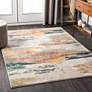 1_Surya Illusions ILS-2302 5'3"x7'3" Cream and Sage Area Ru