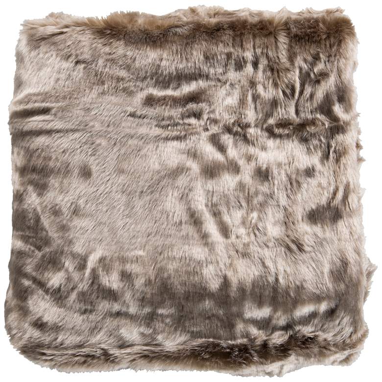 Image 1 Surya Innu Camel Taupe Faux Fur Decorative Throw Blanket