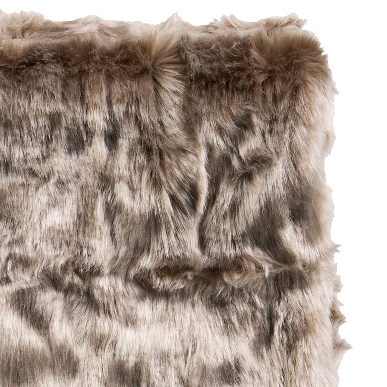 Image 2 Surya Innu Camel Taupe Faux Fur Decorative Throw Blanket more views