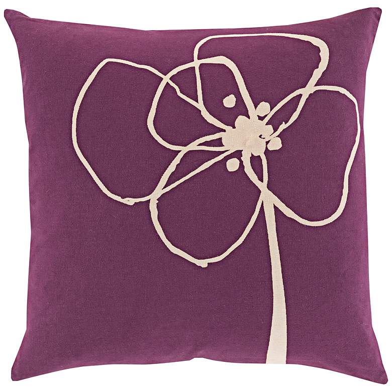 Image 1 Surya Ivy Christine Eggplant Purple 18 inch Square Throw Pillow
