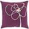Surya Ivy Christine Eggplant Purple 18" Square Throw Pillow