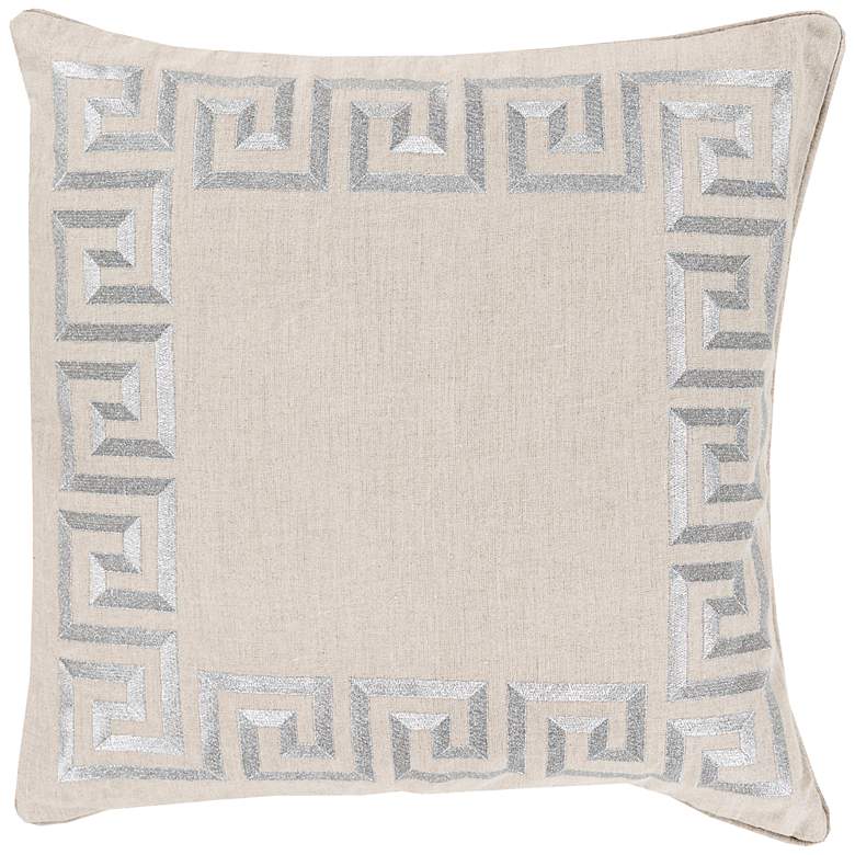 Image 1 Surya Keeper of the Keys Silver 18 inch Square Throw Pillow