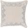 Surya Keeper of the Keys Silver 18" Square Throw Pillow
