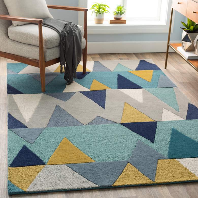 Image 1 Surya Kennedy KDY-3012 5'x8' Bright Blue and Gray Area Rug