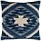 Surya Lachlan Denim Navy Cream 18" Square Decorative Pillow