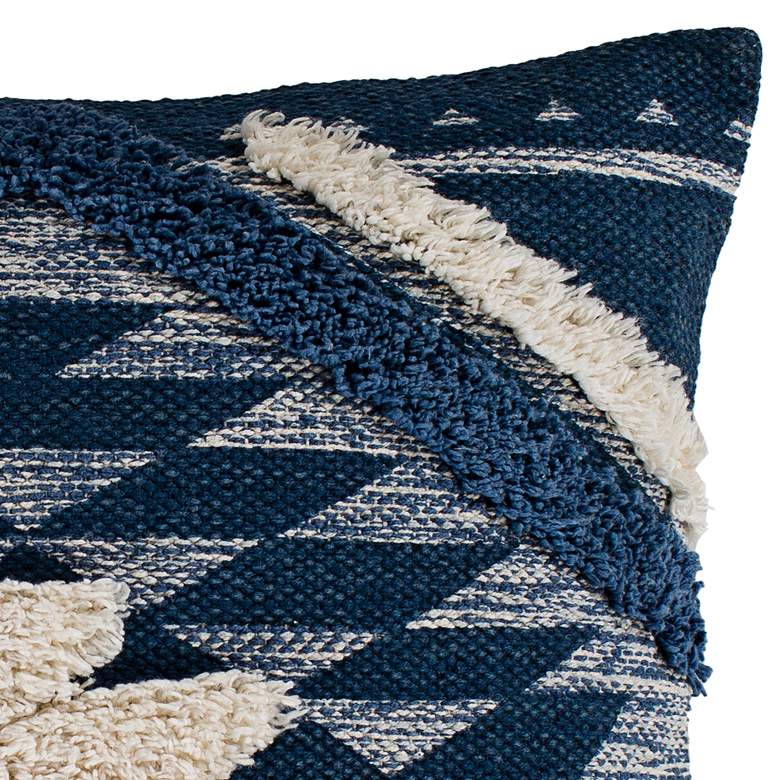 Image 2 Surya Lachlan Denim Navy Cream 18" Square Decorative Pillow more views