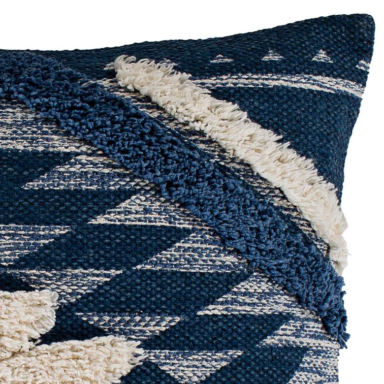 Image 2 Surya Lachlan Denim Navy Cream 20" Square Decorative Pillow more views