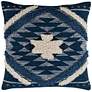 Surya Lachlan Denim Navy Cream 22" Square Decorative Pillow