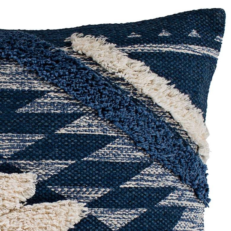 Image 2 Surya Lachlan Denim Navy Cream 22" Square Decorative Pillow more views