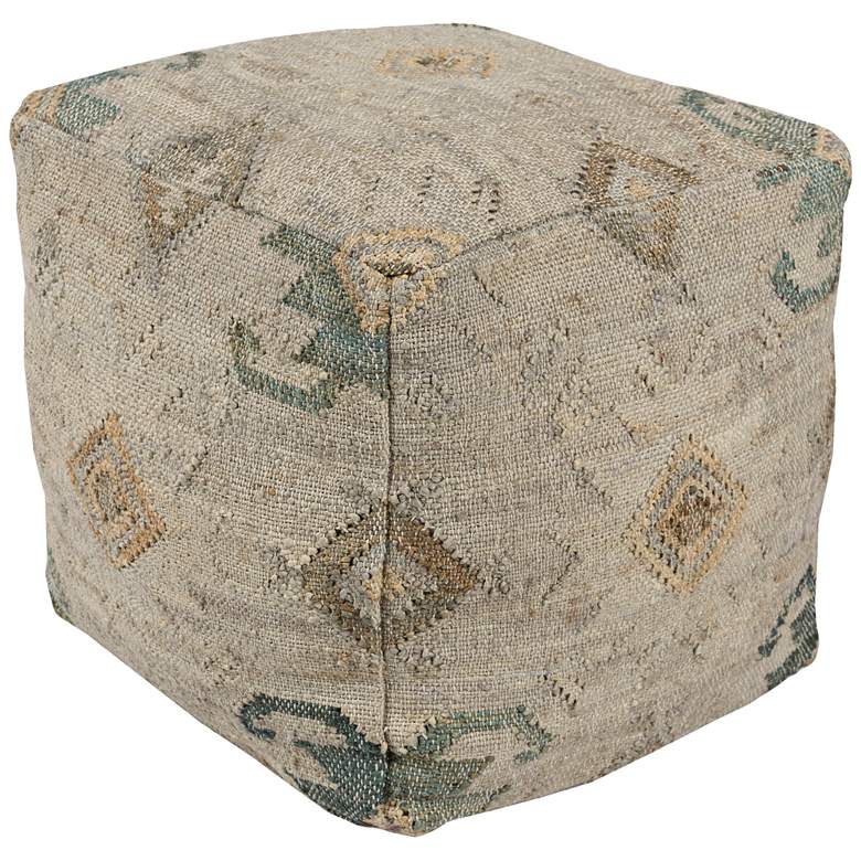 Image 1 Surya Lenora Navy and Dark Brown Jute Pouf Ottoman