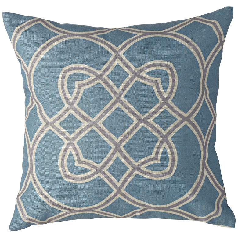 Image 1 Surya Light Blue and Gray 18 inch Square Decorative Pillow